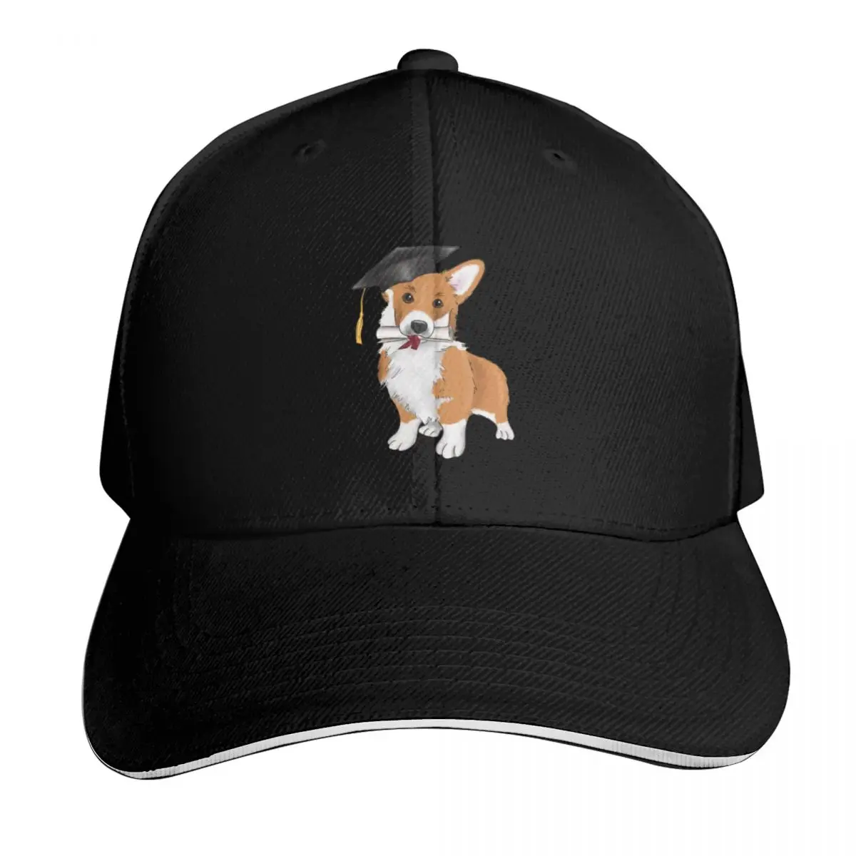 Cute Corgi Graduation Corgi Wearing a Graduation Hat and Holding a Diploma Baseball Cap Men Women Casual Summer Sport Sun Cap