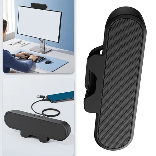 Altavoz para PC, altavoz para PC de escritorio, abrazaderas fácilmente, pantalla de sonido fuerte, Control de volumen, USB de 10W, estéreo de alta definición para entretenimiento