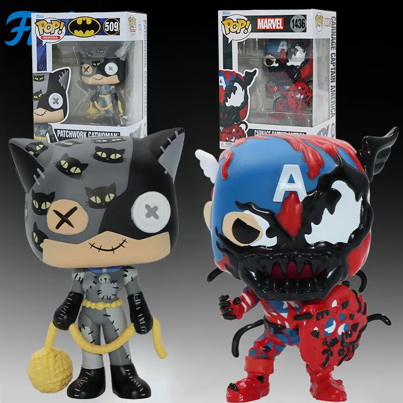 

FUNKO POP Catwoman and Venom Captain America Anime Action Figures Toys for Boys Christmas Gift Collectible Model Ornaments