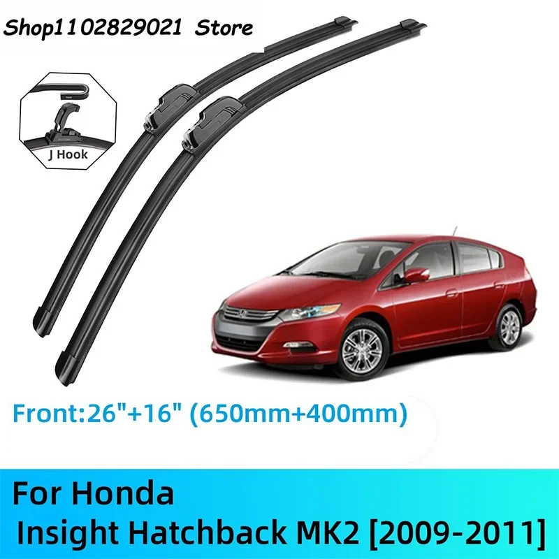 

For Honda Insight Hatchback MK2 Front Rear Wiper Blades Brushes Cutter Accessories J U Hook 2009-2011 2009 2010 2011