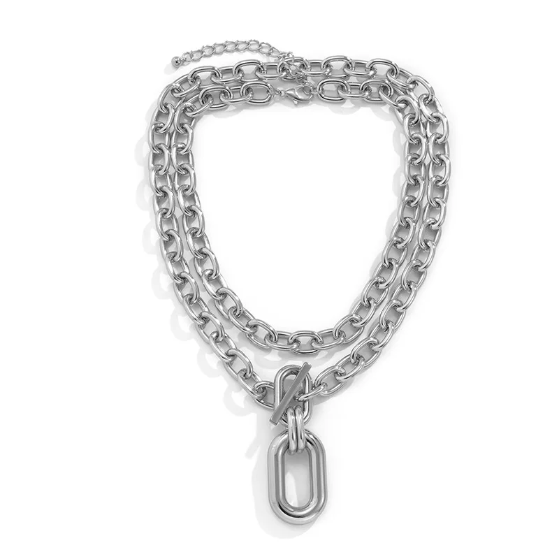 Metal Chain Pendant Necklace European And American Style Personalized Fashion Clavicle Chain Ladies Girls Travel Accessories