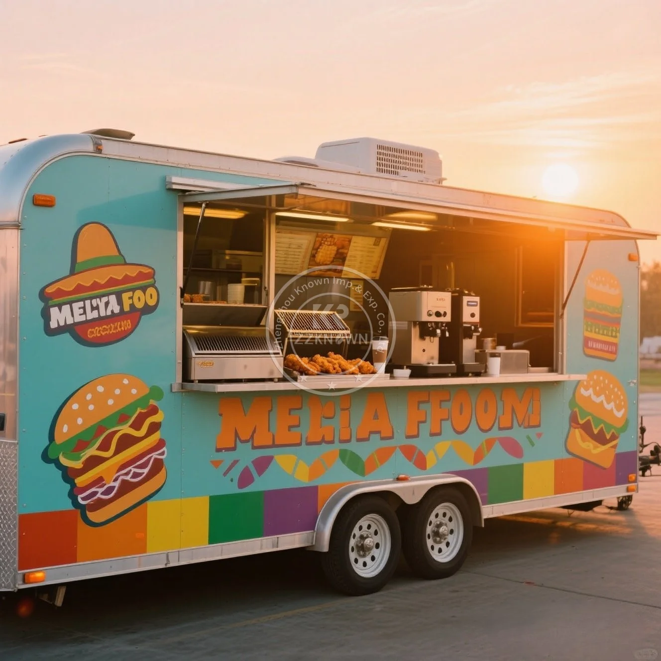 

2025 Stainless steel Fast Food Truck Hot Dog Pizza Coffee Ice Cream Mobile Food Trailer With Full Equipment