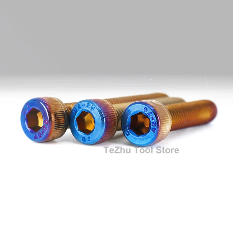 M4 M5 M6 M8 M10 304 Stainless steel hexagon head screw for motorcycle Titanium Plating Blue Length 6-70mm