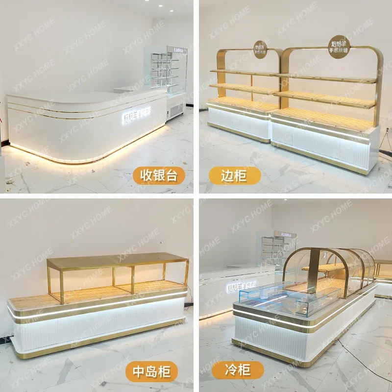 Bread Display Bread Island  Arc Glass Cake Shop Model Display Cabinet Bakery Shop Side Display Stand