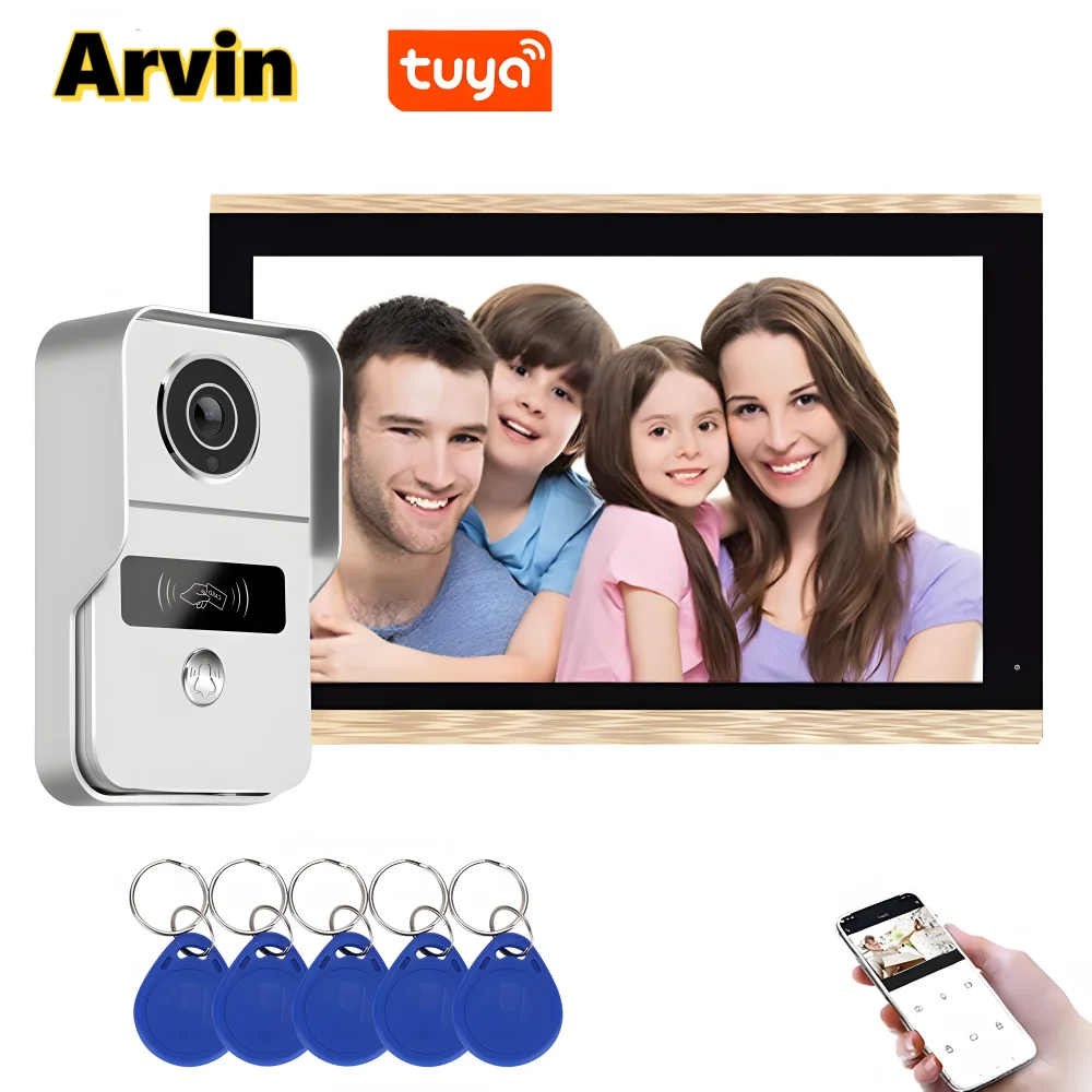 10 Inch Tuya Smart Wifi Video Intercom System With Wifi Doorbell Camera Rfid Unlock Home Apartment Wireless Door Entry System