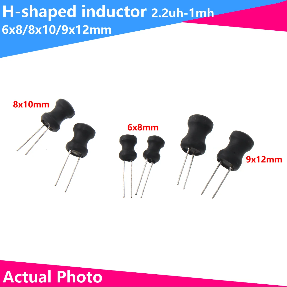 

10pcs/Lot Power Inductor 6X8 9X12 8x10mm 10uh 22uh 33uh 47uh 68uh 100uh 150uh 220uh 1mh 10mh DR CORE Inductors Word