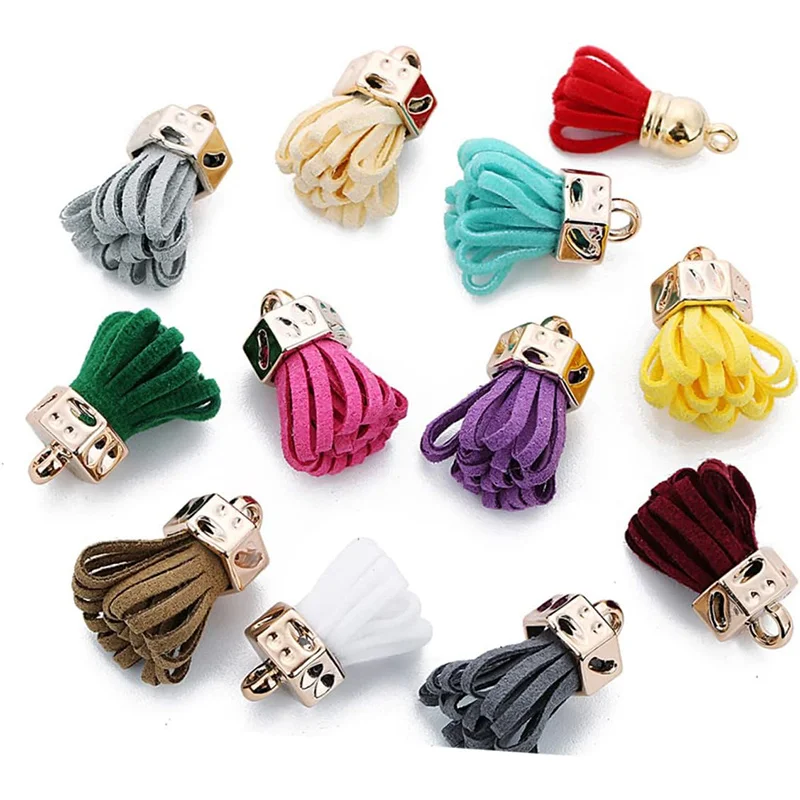 5/10Pcs 3CM Mini Tassels Leather Tassels Keychain Charms Tassels Handmade DIY Tassels Multicolored for Earring Jewelry Making