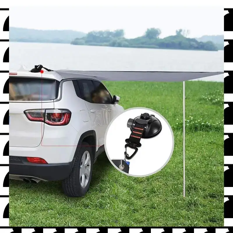 

A44U Suction Cup Anchor 4 Pieces Vacuum Suction Cup With Hooks Outdoor Gear Camping Tarp Accessory Strong Load-Bearing