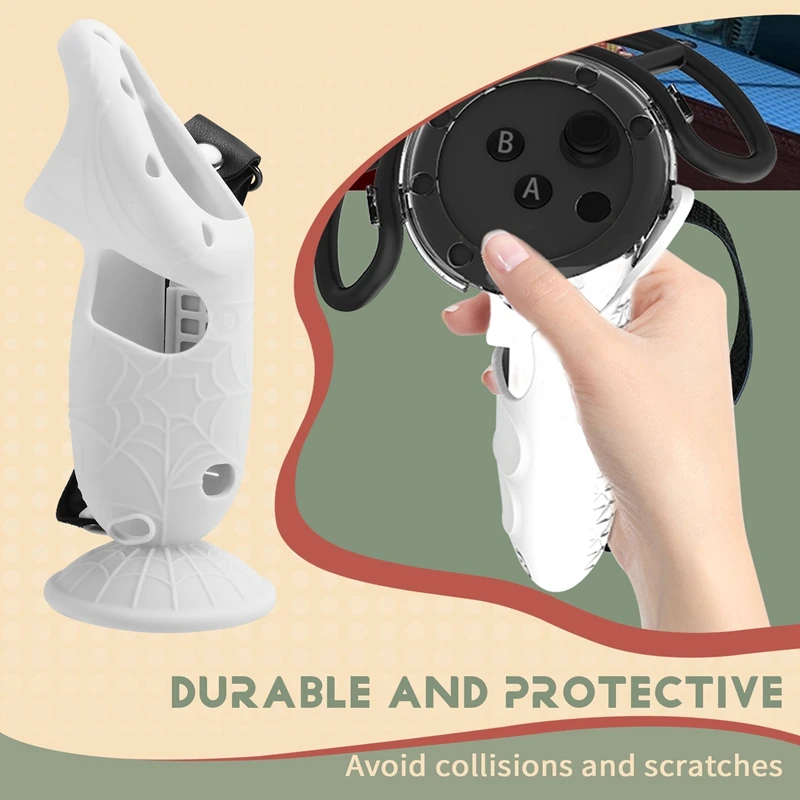

AA01-Upright Silicone Grip Controller Case For Meta Quest 3S Comfortable Convenient Replacement Battery B