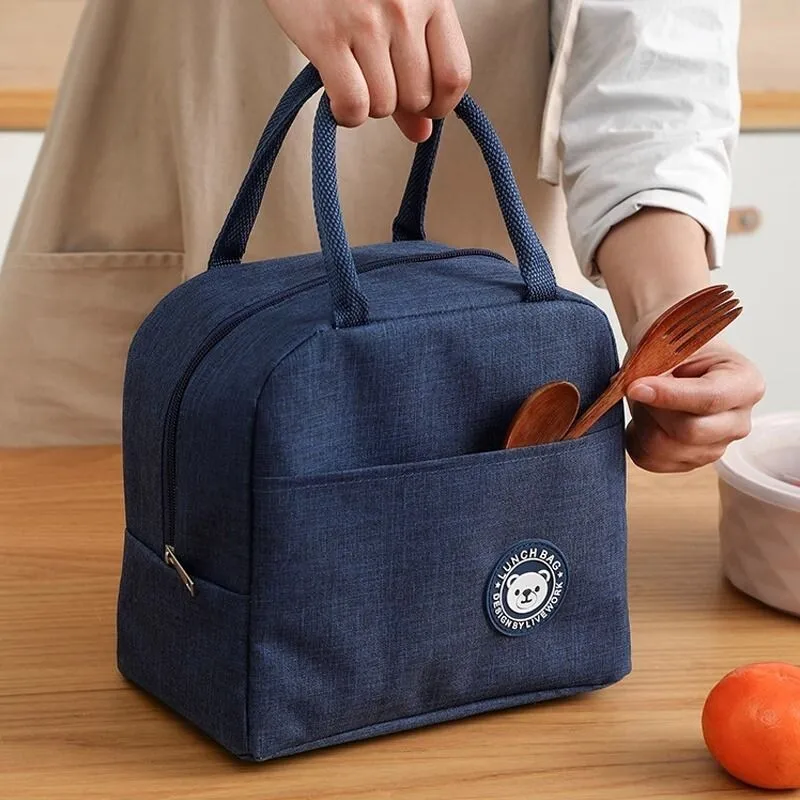 厚みのあるアルミ箔弁当箱バッグ防水耐油ランチバッグ学生ポータブル食品容器耐久性のある断熱ハンドバッグ