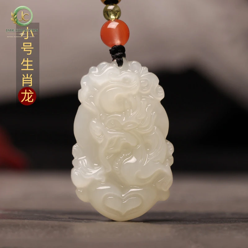 Hetian jade pendant, jade zodiac animal necklaces for men and women: rat, ox, tiger, horse, rabbit, snake, chicken, sheep, monke