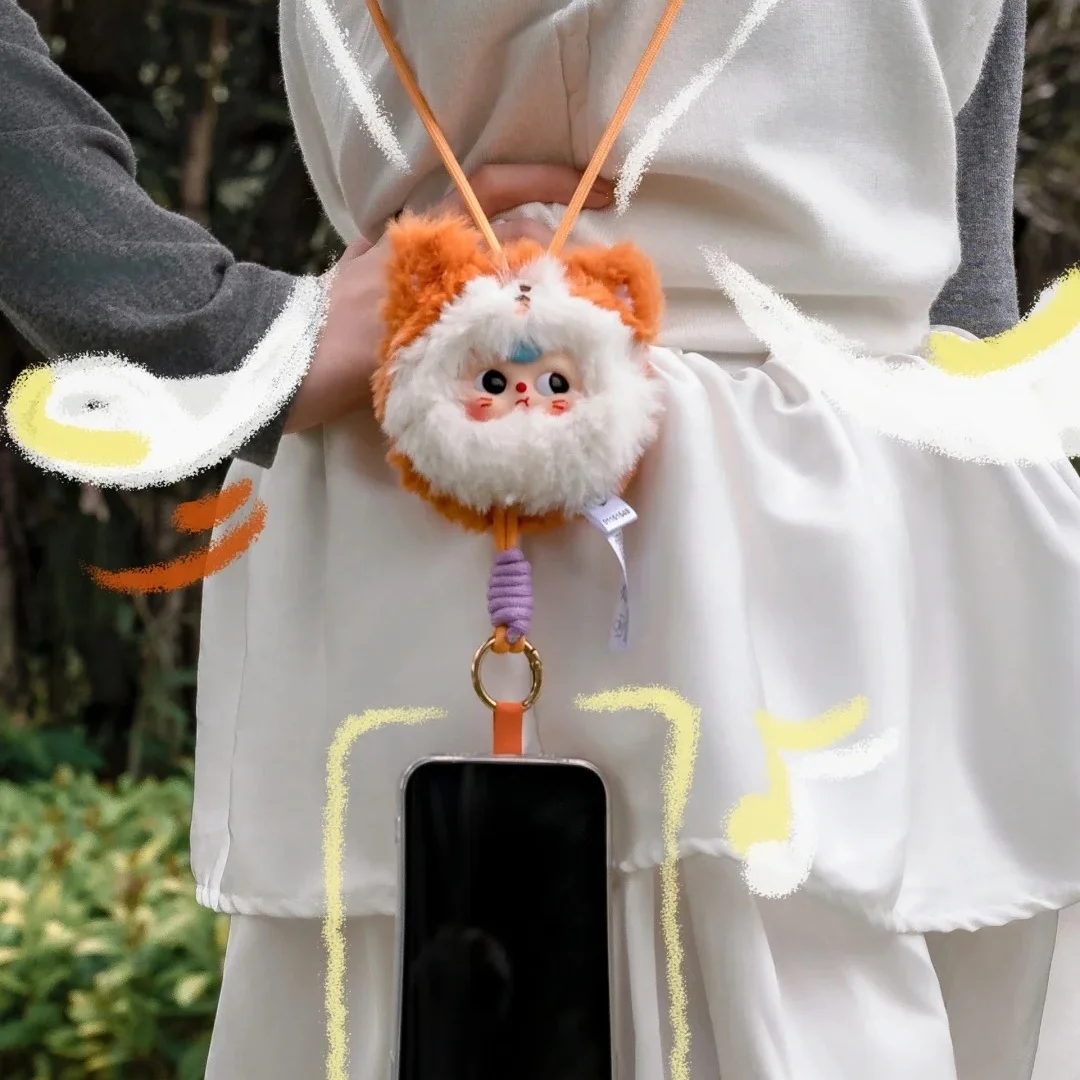 정품 아기 세 새로운 휴대 전화 매는 밧줄 블라인드 박스 펜던트 플러시 비닐 인형 장식 조수 놀이 어린이 선물