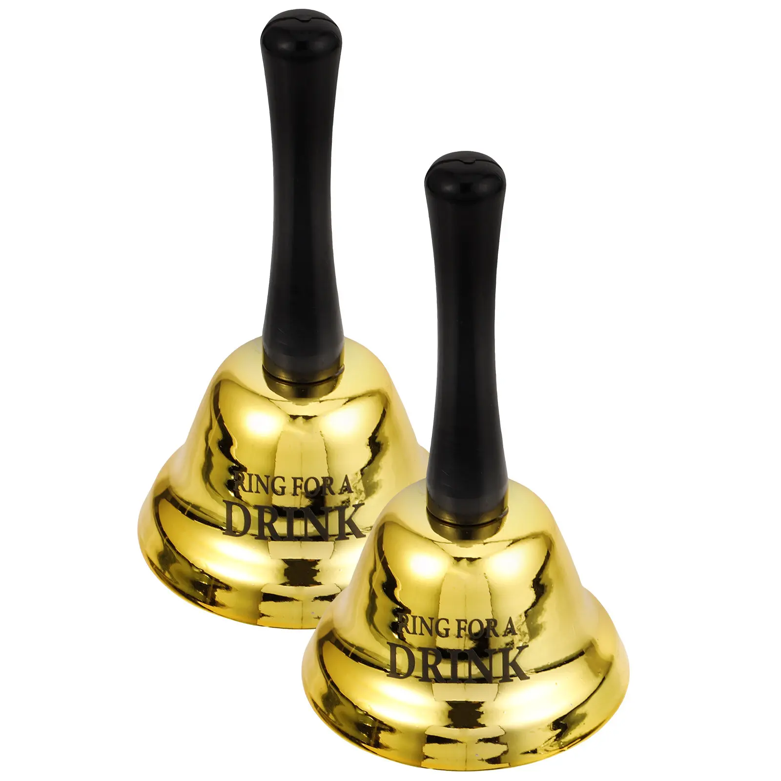 2 clochettes rétro en métal avec poignée confortable pour service de bar, restaurant, table à dîner et fêtes