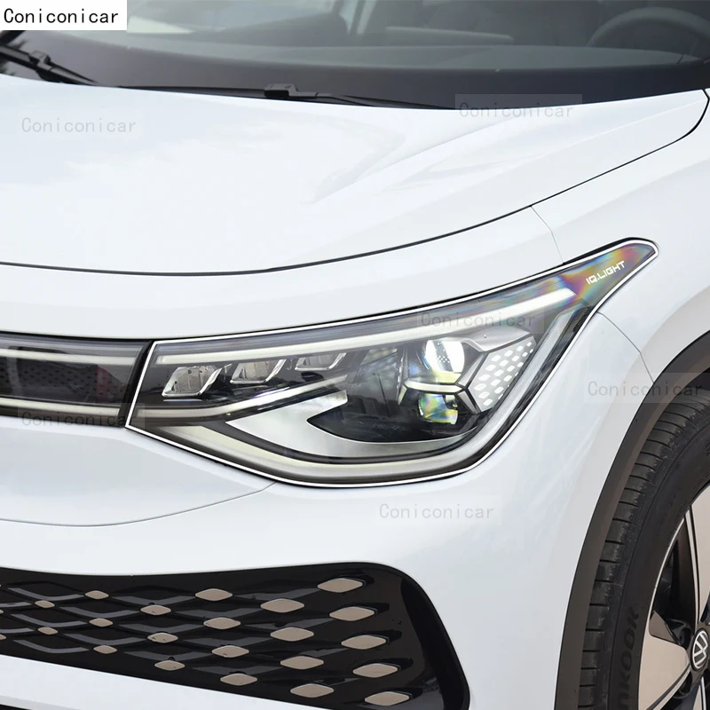 ل Volkswagen ID.6 X 2021-2024 سيارة العلوي الغطاء الواقي فيلم الضوء الأمامي شفافة بولي TPU كشافات الملحقات