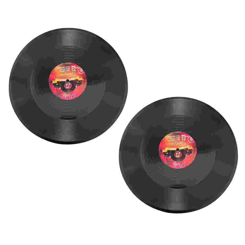 6 Pcs Vinyl Record Decoration Records Cut Fake Plastic Office Aesthetic