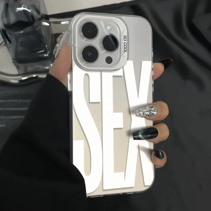 Capa de telefone com padrão de ícone sexual, para iphone 17 16 15 14 13 12 11 pro max mini x xr 7 8 plus 16e, filme brilhante de ar, capa traseira dura para pc