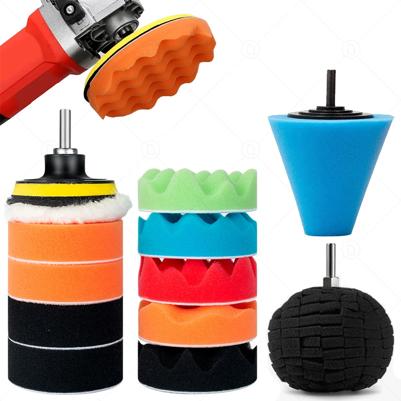 

Car Polishing Kit Polish Waxing Buffing Detailing Pads Abrasive Disc Sponge Foam For Polisher Headlight Refurbish Restoration