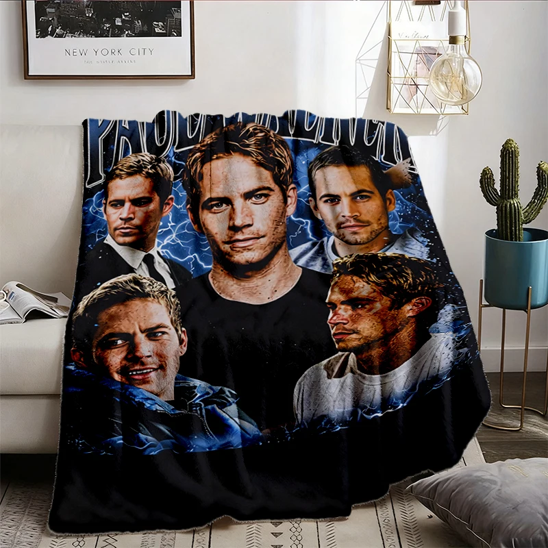 Retro 90s  Paul Walker Flannel Blanket, Paul Walker Vintage Flannel Blanket