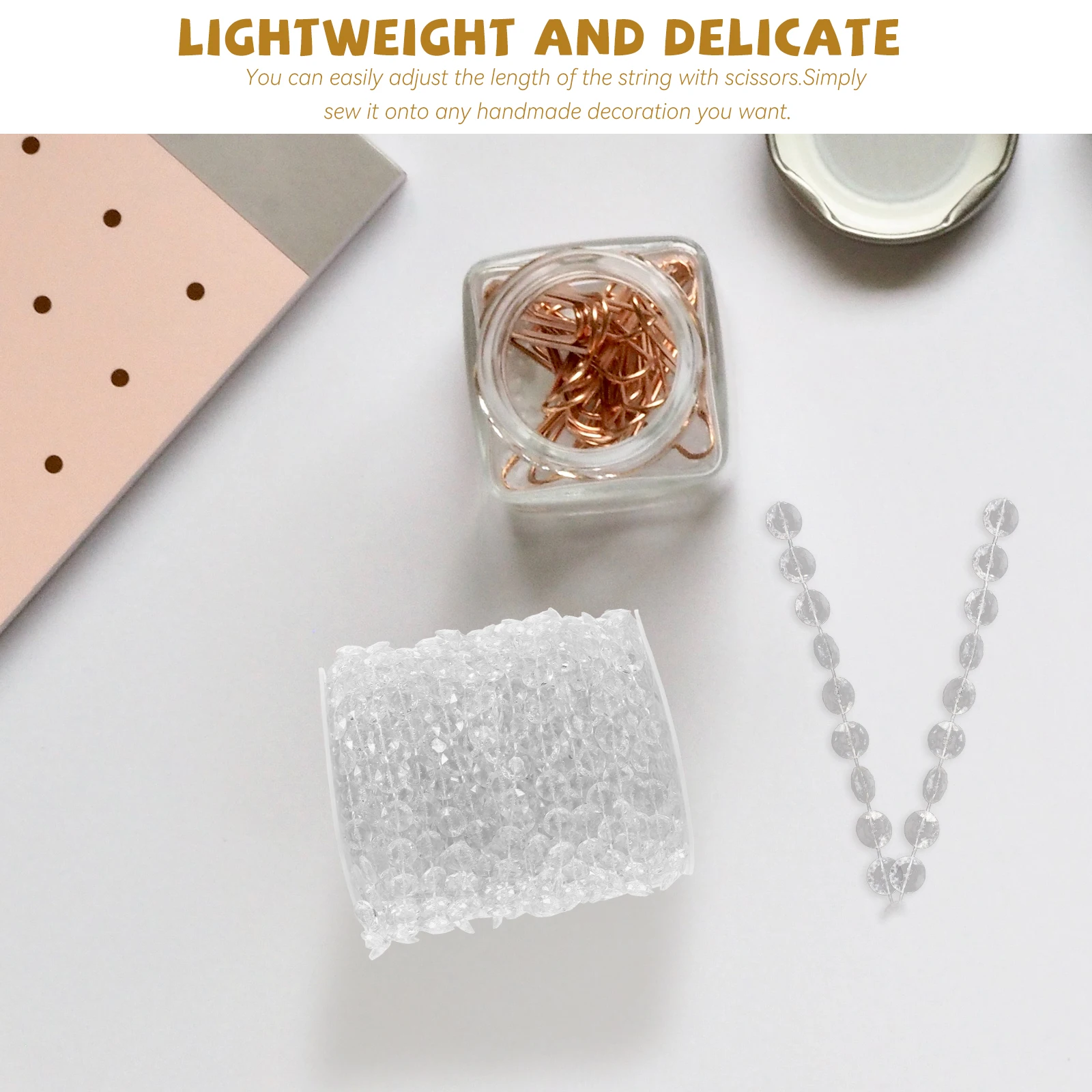 

1 Roll Flying Saucer Line Beaded Fringe Trim Plastic Delicate Beaded Tassel Pendant Trim for Sofa Curtain Home Decoration DIY