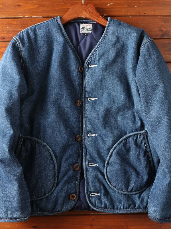 

Мужская джинсовая куртка свободного кроя в ретро-японском стиле, повседневная, из хлопка, осенне-зимняя, новая, трендовая, брендовая, теплая, хлопковая одежда для мужчин