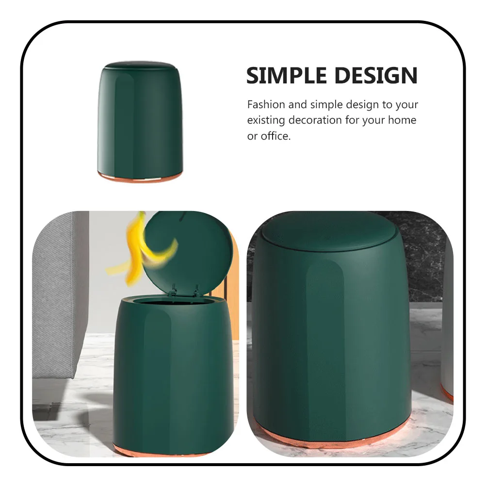 

Trash Can With Lid Household Garbage Bin Mini Waste Container Push Type Storage For Desk Kitchen Home Multi-Purpose Strong
