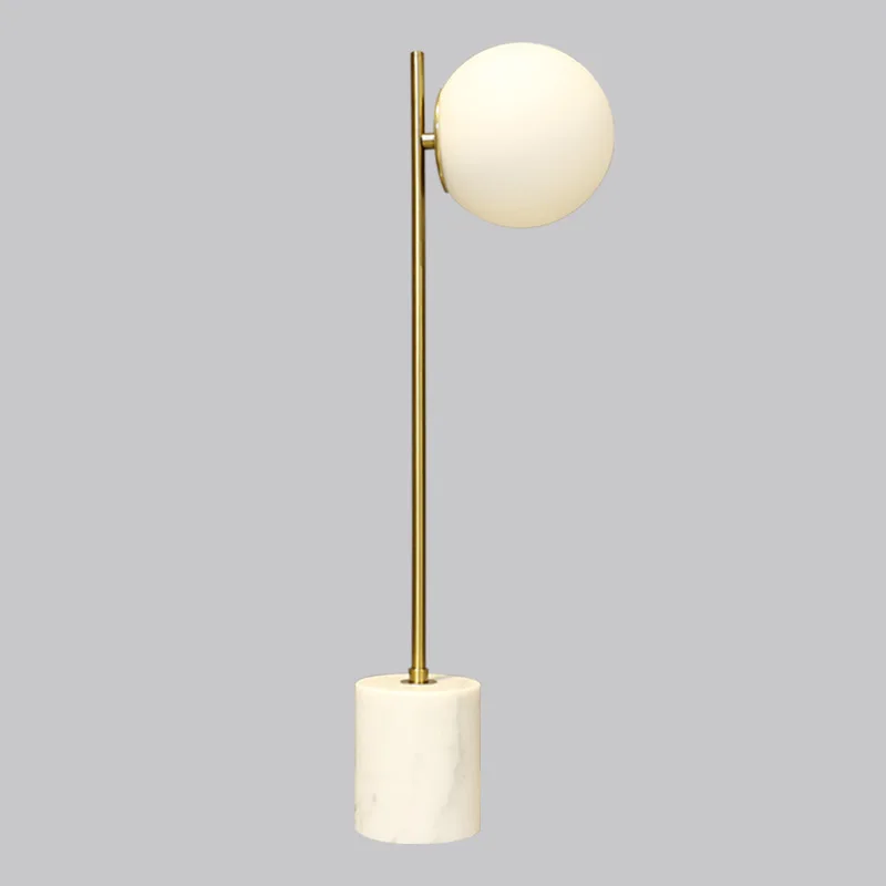 Nordic Modern Minimalist Marble Table Lamp Glass Shade LED Touch Control Eye-Caring USB Powered Dimmable Bedroom Living Room