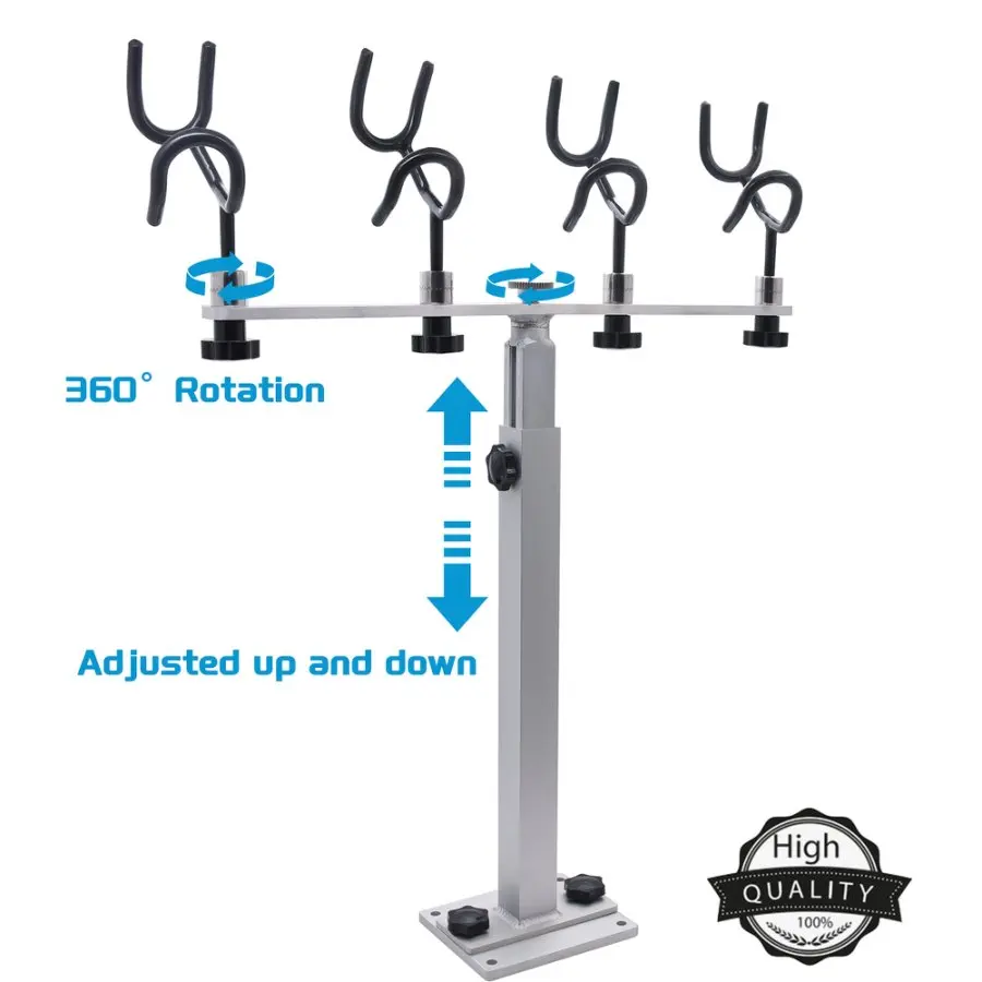 

360 ° Вращающийся держатель удочки с регулируемой высотой, держатель удочки для лодки, держатель удочки для 4-х удочек для лодок, яхт