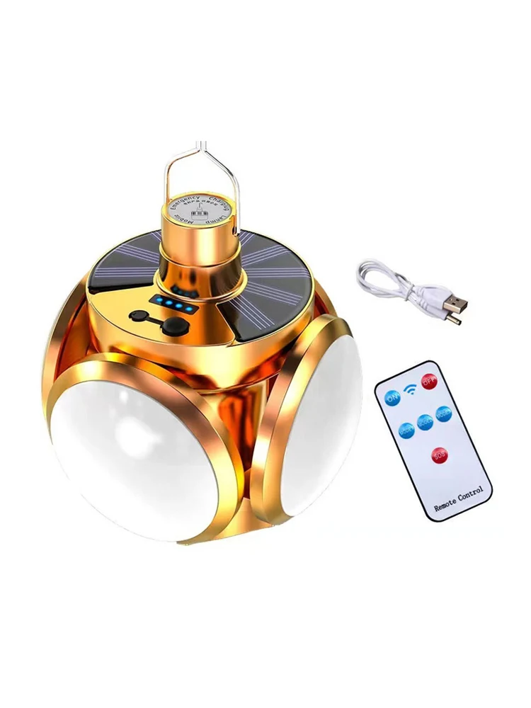 Portable Solar Power LED Bulb Light, Camping Tent, Hanging USB Luminaria, Outdoor Hiking, Emergency Outage, D120 * H140 mm