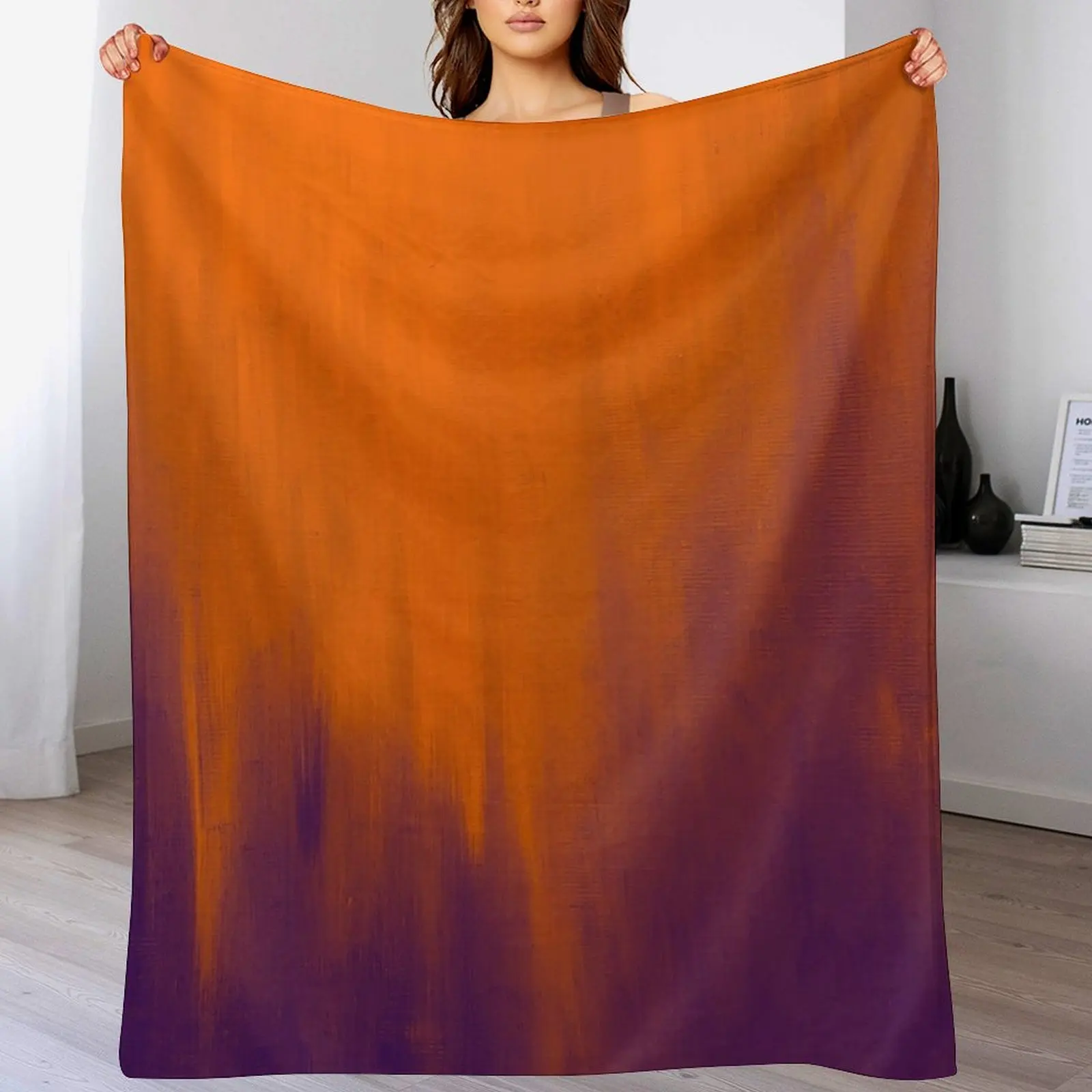 

Abstract Light Orange Throw Blanket Foldable Soft Warm Blanket for Outdoor Use