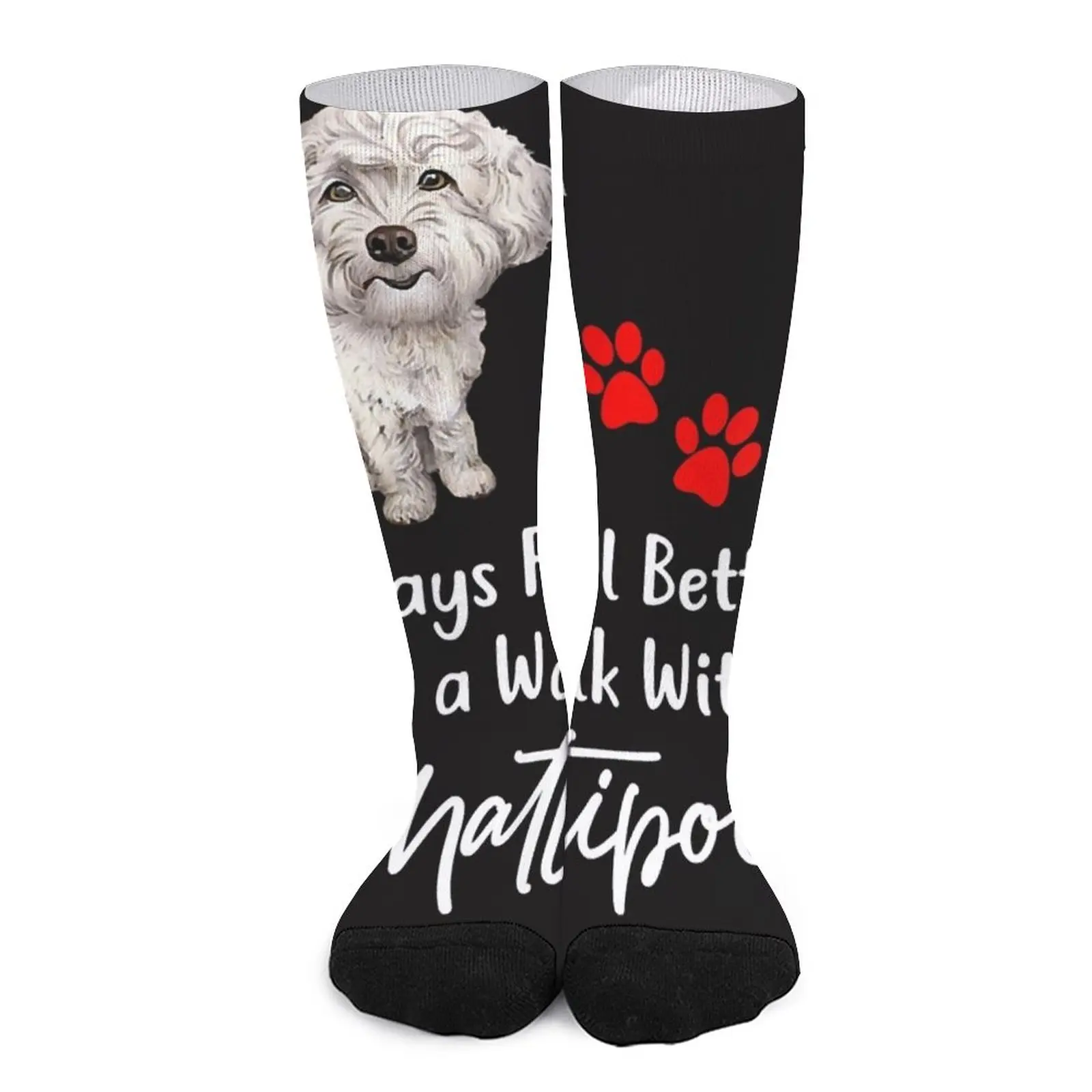 I Always Feel Better After a Walk with My Maltipoo T-Shirt Socks gifts for men Golf socks Stockings Sports socks