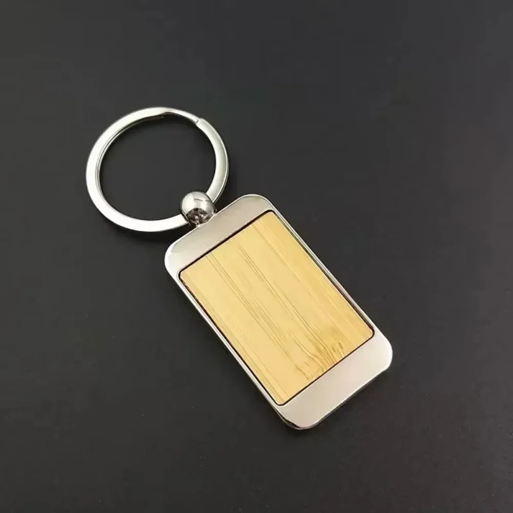 Bamboo Wood Keychain Creative Personality Men and Women Key Chains Ring Home Metal Autos Car Moto Keyring Pendant Gift