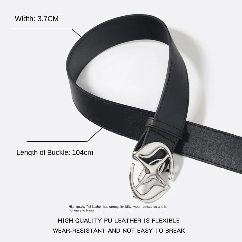 موضة المعادن ستار مشبك حزام جلد للمرأة القوطي الشرير نمط حزام خصر رجل نمط غير رسمي حزام ل اكسسوارات الجينز #4