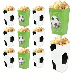 6pcs/12Pcs Cartoon soccer Boxes soccer Pop Corn football Theme Happy Birthday Party Decor Kids Boy Girl Snack Box