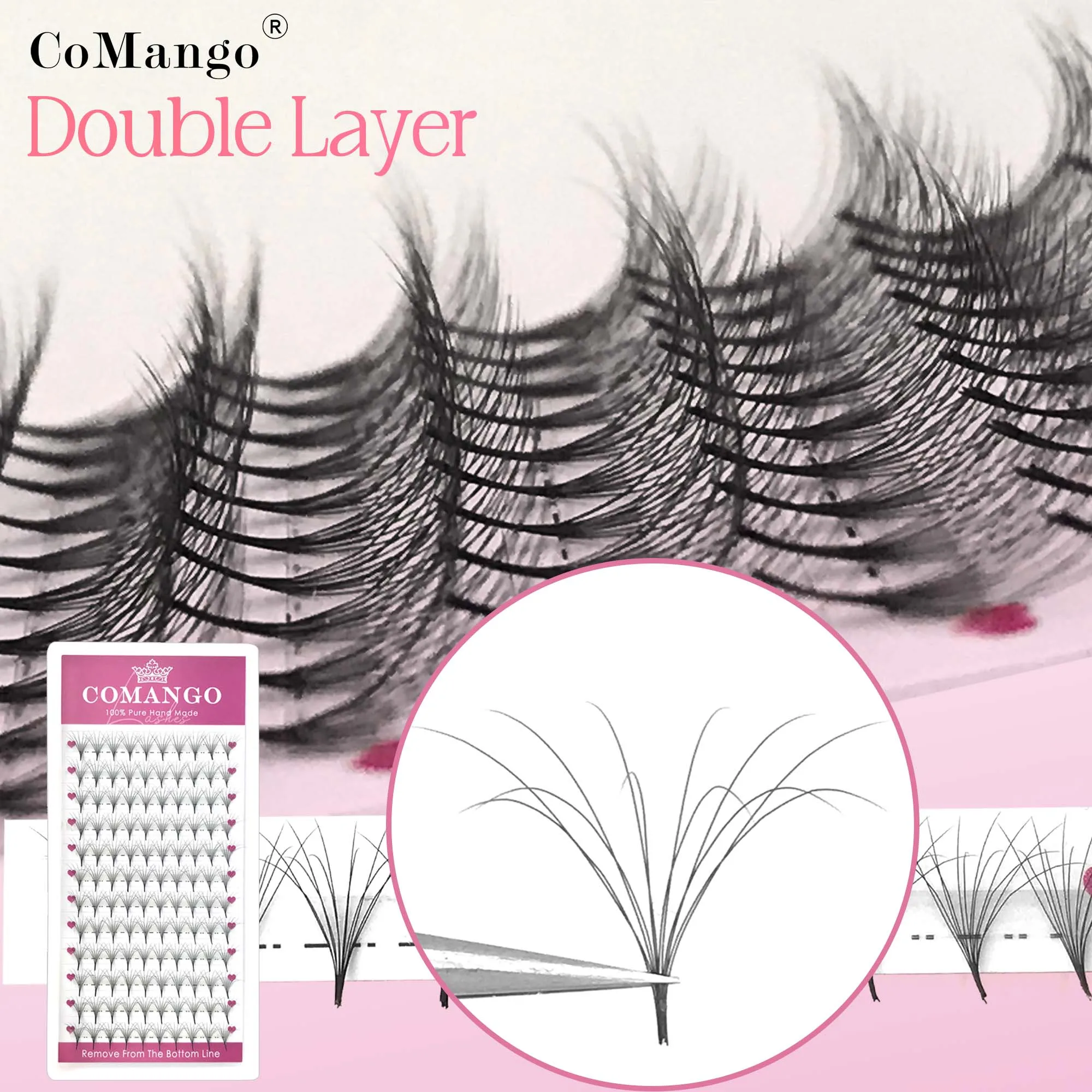 automatische Blume 6D flauschige doppelte Schichten CD curl spitzen Basis Fan Wimpern Verlängerung russische Volumen Wimpern weiche Seide Fan Kosmetik