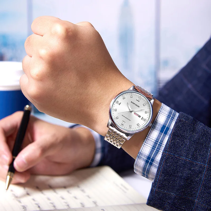 Reloj Mecánico falso Douyin Jin SHIDUN, reloj resistente al agua para hombre, reloj De cuarzo transparente calado, reloj De hombre