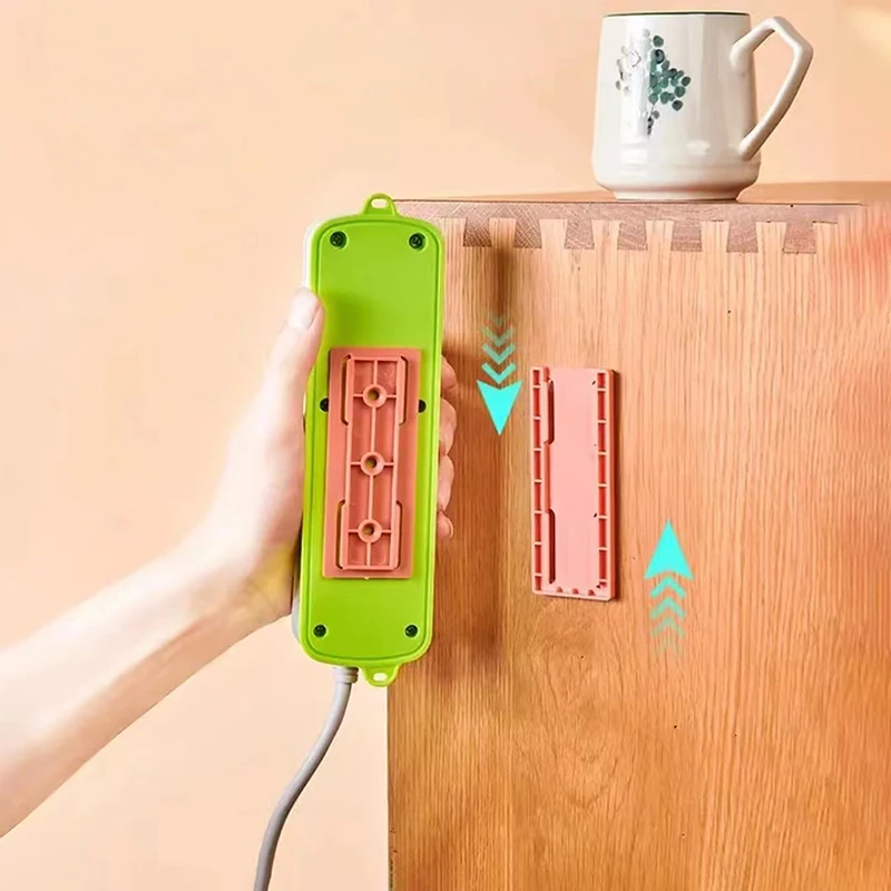 Wall-Mounted Socket Fixer Holder Socket Holder Powerful Sticker Self-Adhesive Punch-free Plug Fixer Cable Wire Organizer Racks