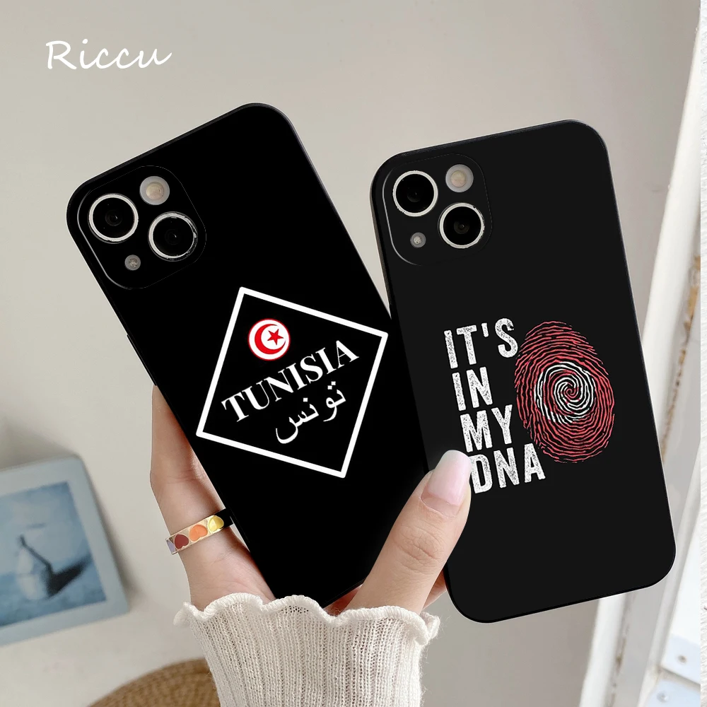 FOR IPhone 14 Tunisia Passport Flag Map Soft Case for Iphone 14 11 12 Pro 8 7 Plus X 13 Pro MAX SE2020 XR XS RICCU Soft Covers