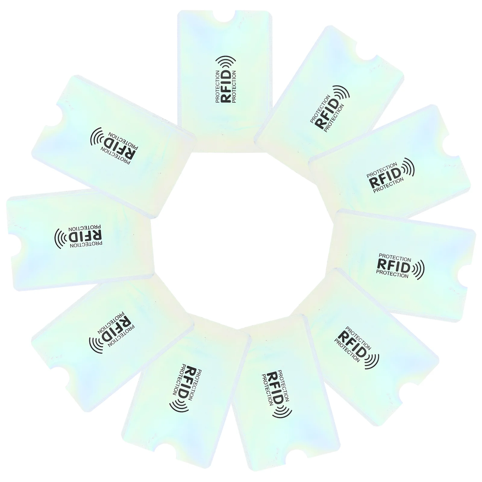 10 Pcs Anti Aluminum Holder Badge Shielding Sleeves Prevent Scanning Degaussing Slim Lightweight Reusable