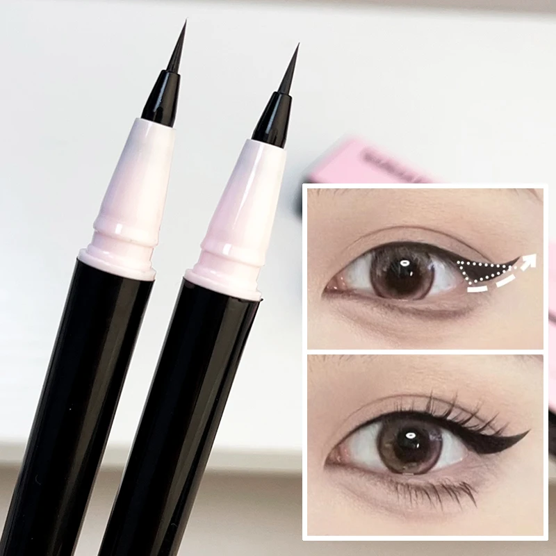 Black Brown Liquid Eyeliner Waterproof Lasting Not Blooming Natural Eyeliner Liquid Quick Drying Eyelash Lying Silkworm Pencil