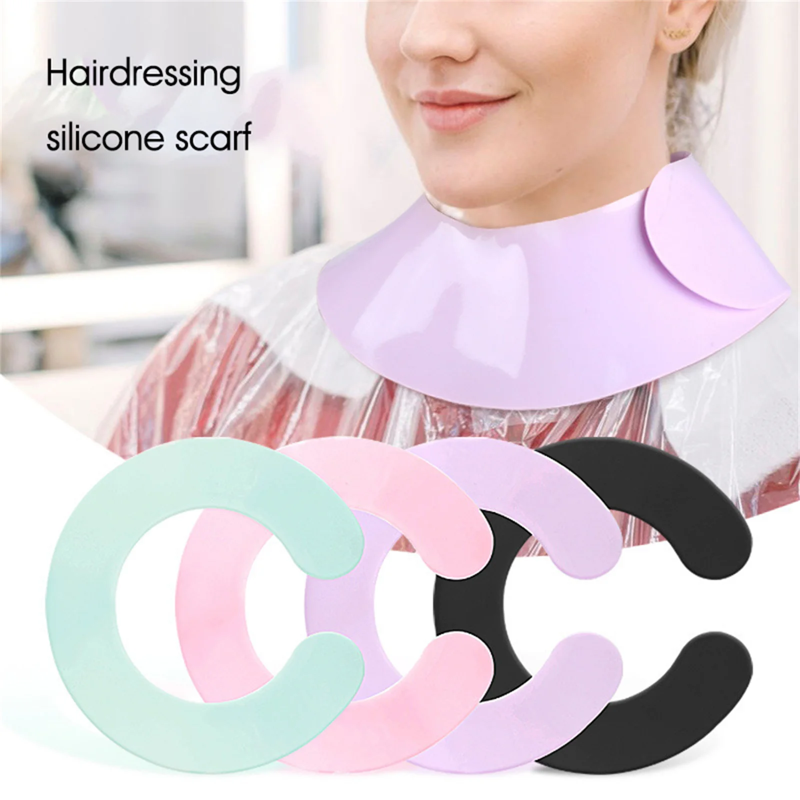 Silicone Hair Cutting Neck Collar Barber Hairdressing Reusable Neck Cover for Hair Coloring Perm Salon Hair Styling Accessory