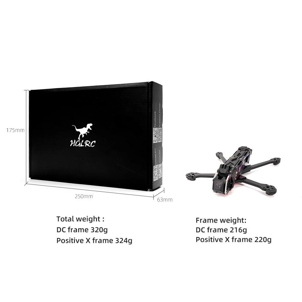 HGLRC Nblade Max 5 Inch Frame for FPV Drone Kit Carbon Fiber Racing Quadcopter Kit with 5