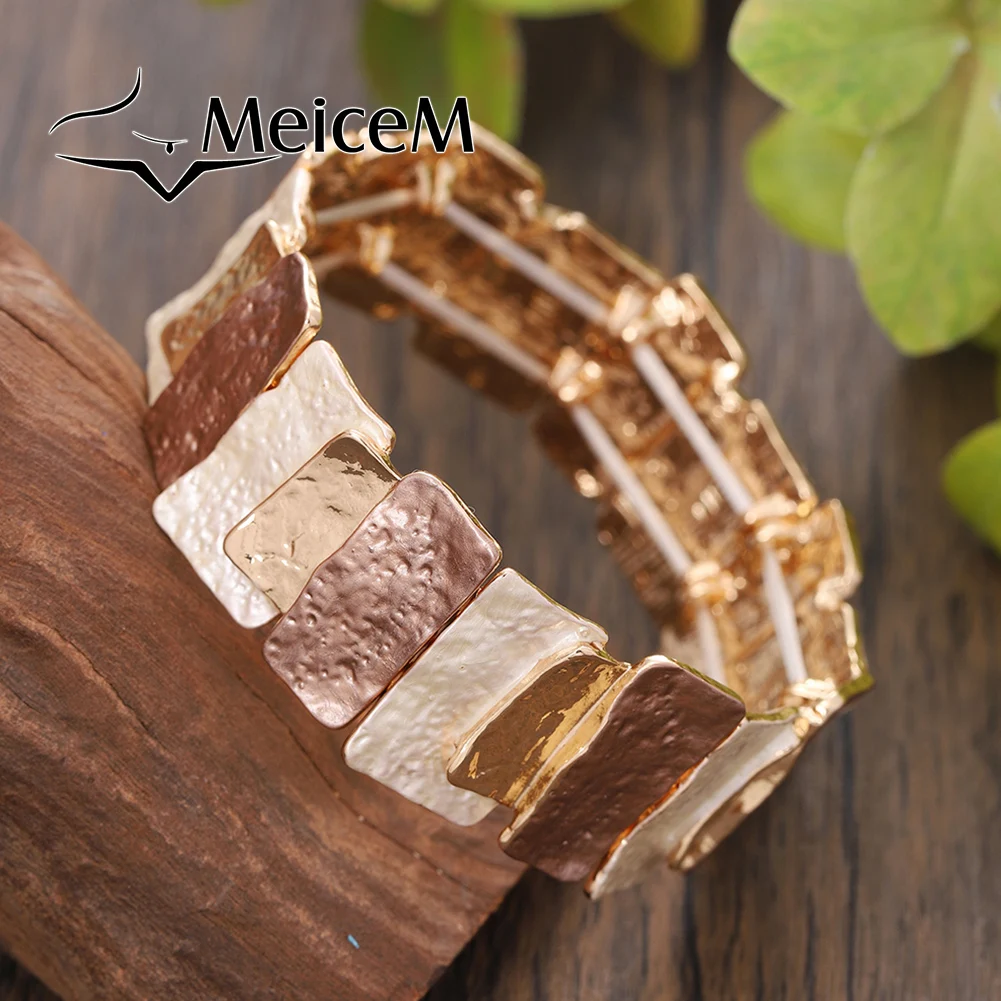 Bohemia Bangle Colorful Closed Bracelet New Design Geometric Square Women's Holiday Gift Hand Jewelry Banquet For Women