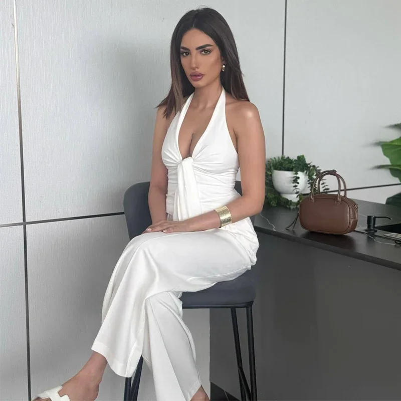 MUJER White Baggy Pants Woman High Waist Casual Women's Pants Sets Loose Wide Leg Pants for Women Streetwear New Woman Trousers