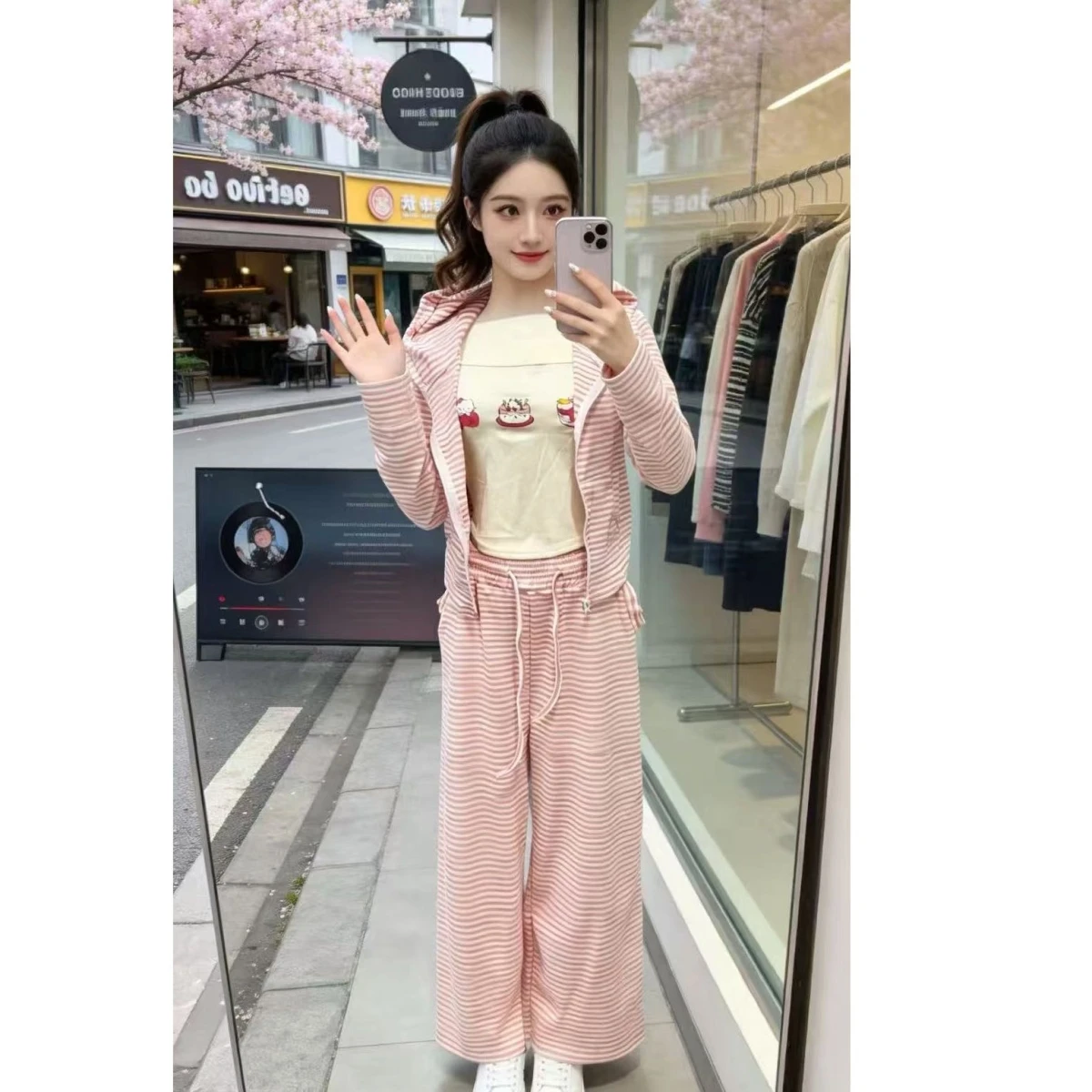 

Уникальный, очень красивый повседневный спортивный костюм для ранней осени: модный женский свитшот и брюки-капри (9/10 длины)