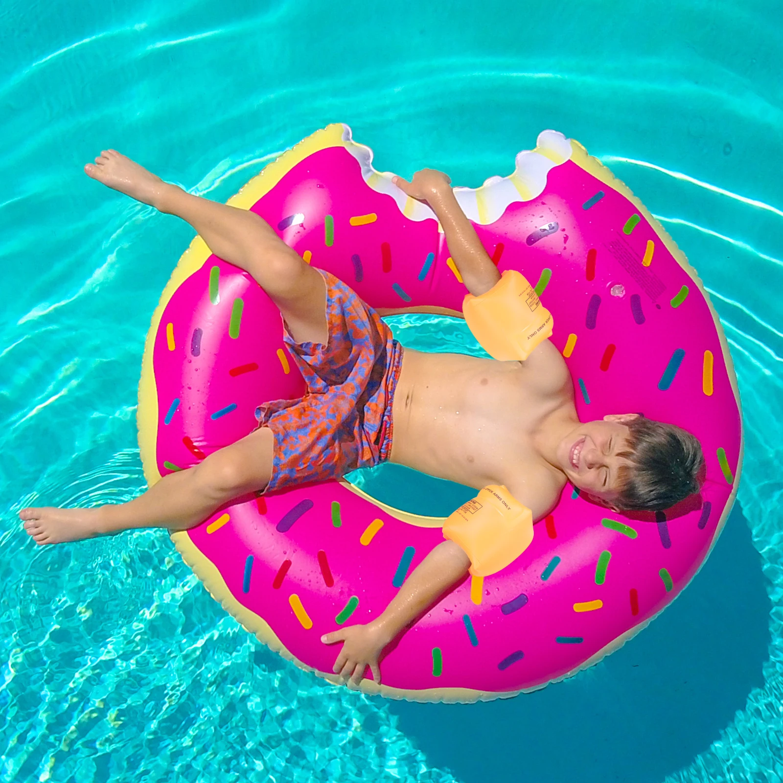 

2pcs Swimming Arm Ring Floaties Inflatable Armbands Adults High Buoyancy PVC Material Round Circle Design Easy Storage Carrying