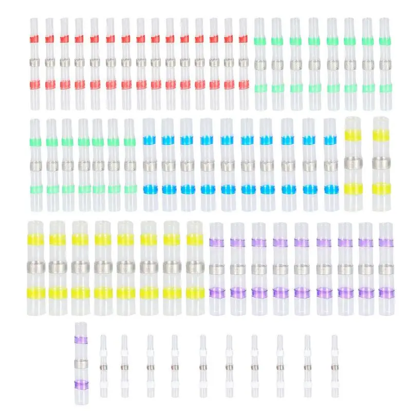 Solder Seal Connectors 60pcs Waterproof Safe Solder Heat Shrink Set Dust-Proof Solder Butt Connectors Heat Shrink Heat Shrink