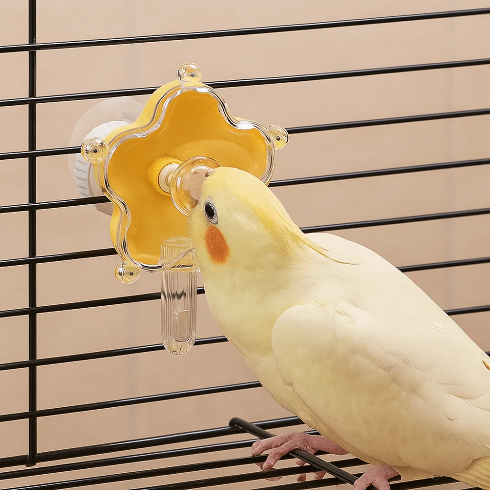 

Creative Flowers Shape Rotating Bird Feeder Plastic Gnawing Function Bird Foraging Adjustable Bird Interactive Pet Parrot