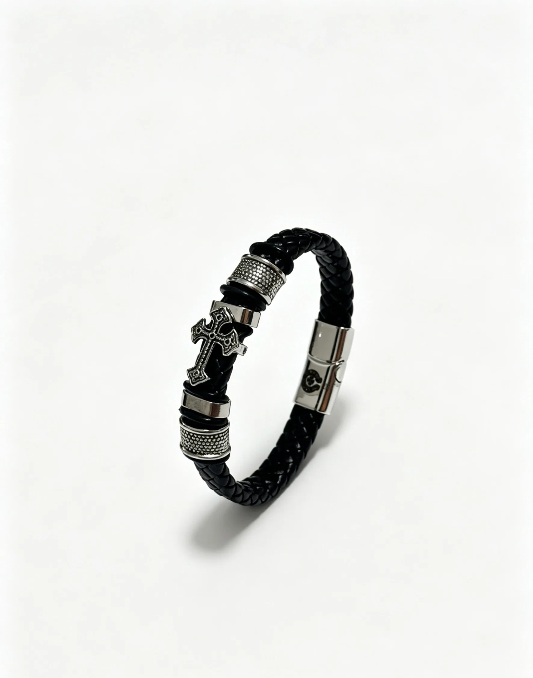 S925 sterling silver CH new personalized retro multi-layer leather bracelet fashion trend men's commemorative gift  bracelet