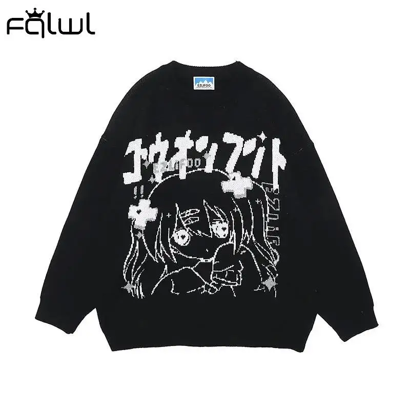 

Habbris Sweater Oversize Y2k Tops Long Sleeve Jumper Autumn Anime Pullover Goth Streetwear Knitted Coat Vintage Kawaii Clothing
