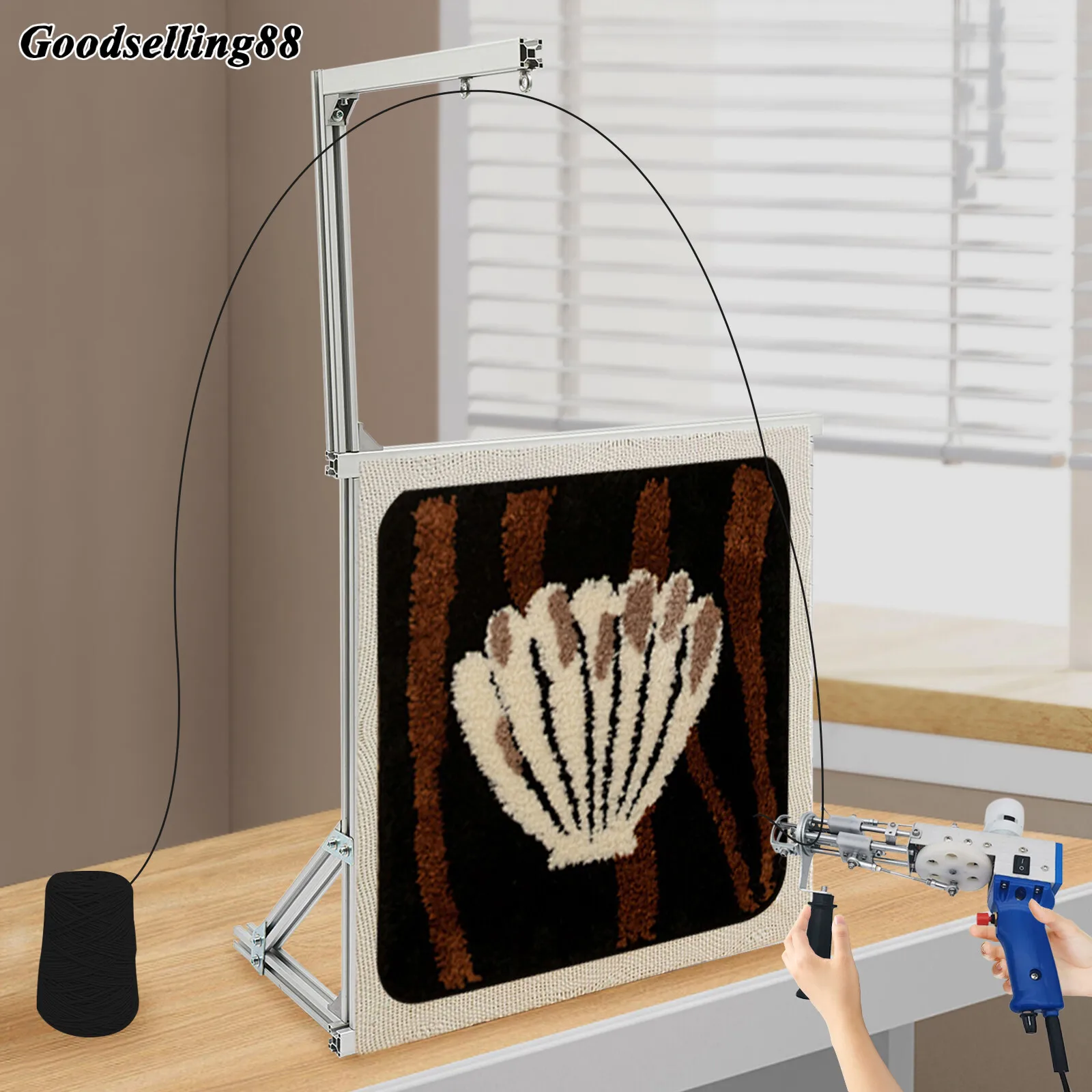 

Rug Hooking Punch Needle Tufting Frame Adjustable Stand Homemade Sturdy For Carpets Tapestries Diy Craft Projects